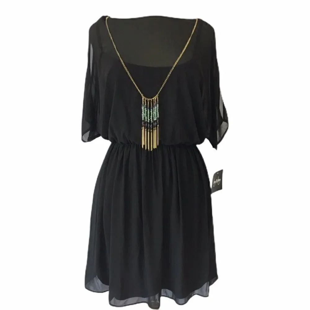 By & By NWT Black Chiffon dress S